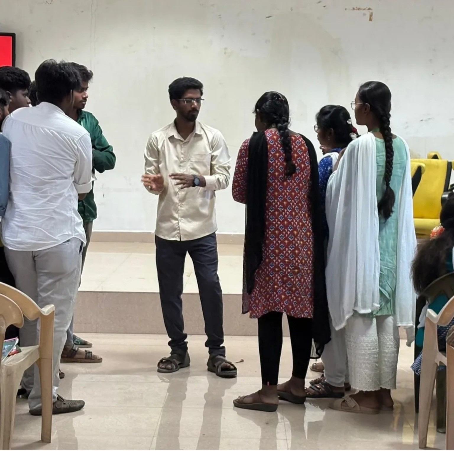 Learners taking part in a small-group activity during a Codexaon workshop