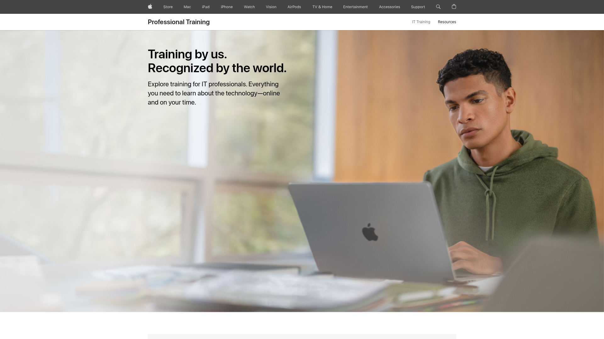 Preview of the official Apple credential information page