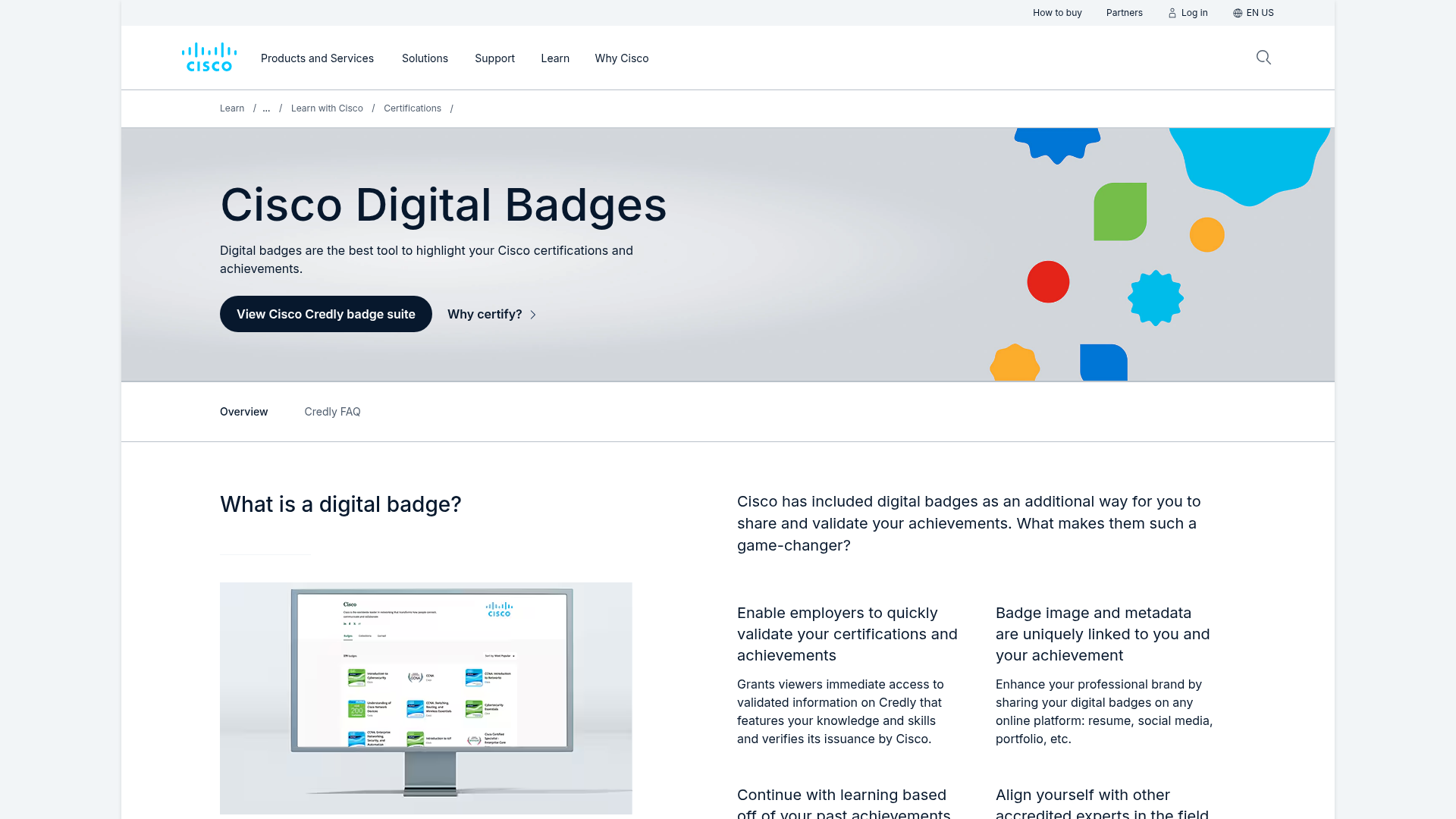 Preview of the official Cisco credential information page